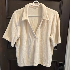 Beige Terry Cloth Women's Top